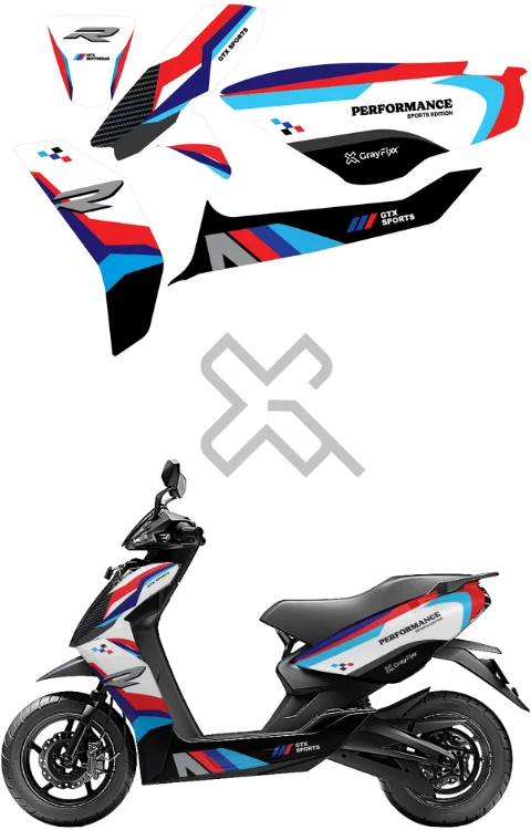 R Edition Full Body Sticker For Ather 450X/450S | Made In Premium Gloss Vinyl With FPF(Fade Protection Film), Water Proof, Precut Sticker, Pack Of 1 For Both Side